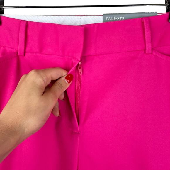 Talbots LONG NWT Hot Pink Hampshire Ankle Straight Leg Career Office Pants - Picture 6 of 10
